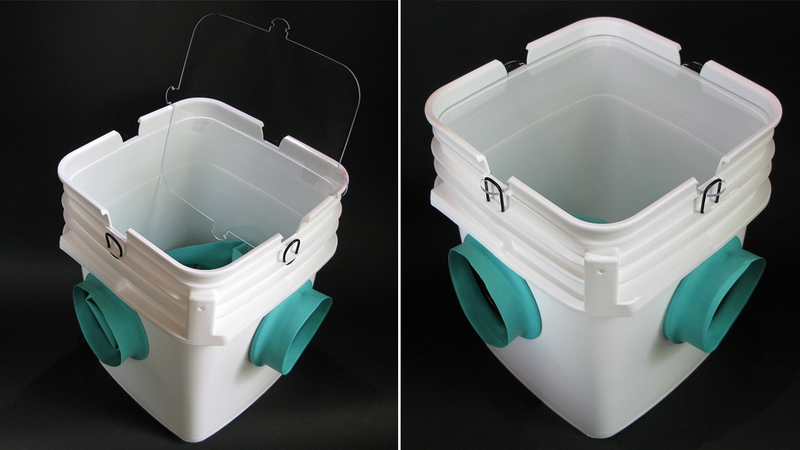 Illustration for article titled Glove Bucket Lets You Avoid Stuff You Don't Want To Touch
